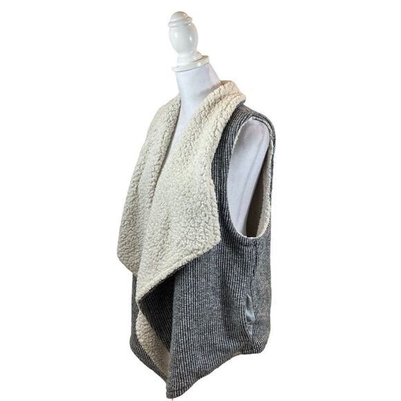 Ladies Mod-o-Doc brand Waterfall Collar Open Front Sherpa Lined Vest Size XL - Picture 4 of 11